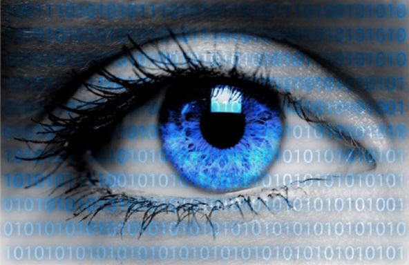 Auge mit blauer Iris