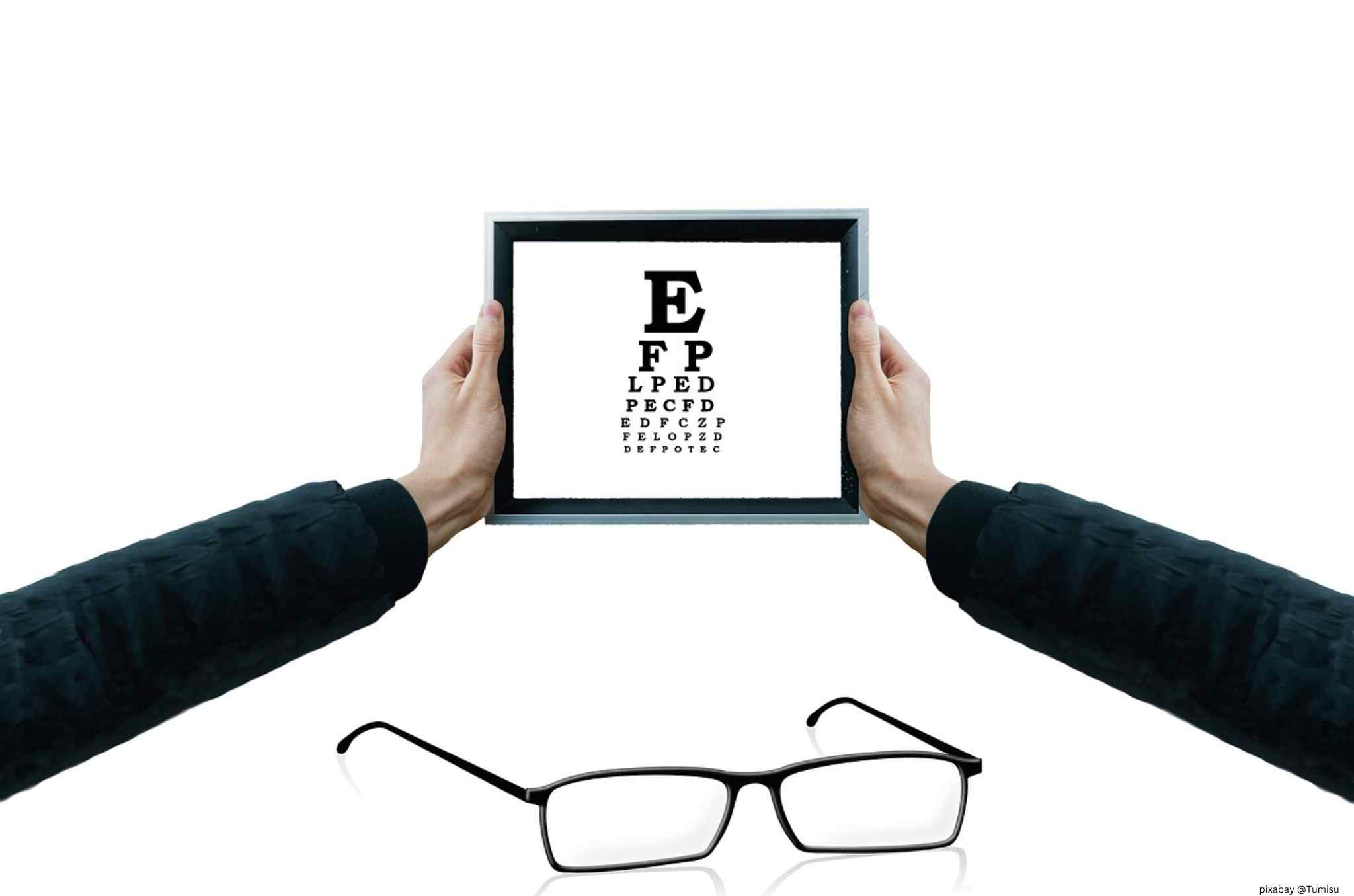 Brille, Sehtest bei Weitsichtigkeit